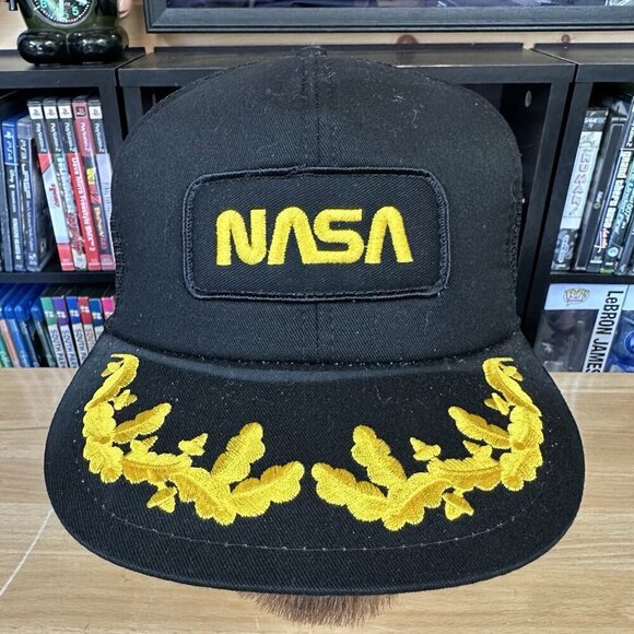 Vintage NASA Scrambled Eggs USA Space Prigram Trucker Hat Snapback Cap - Picture 1 of 6